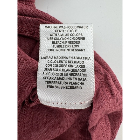 Clyde and Baxter Women's Short Sleeve Blouse Tie Front Maroon Red Size XL - Picture 7 of 10